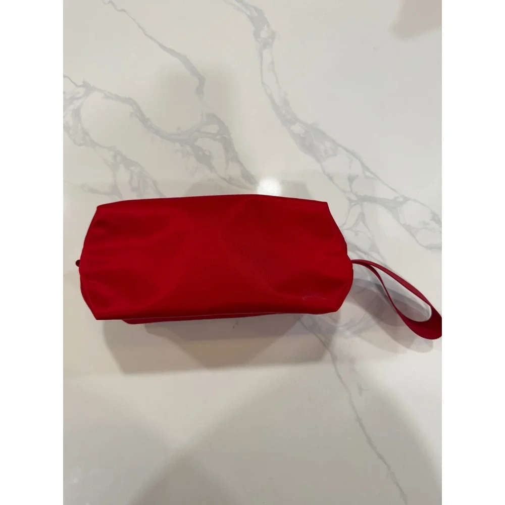 Burberry Toiletry/Cosmetic Bag Nylon Knight Logo Red Women's Pouch NWOT